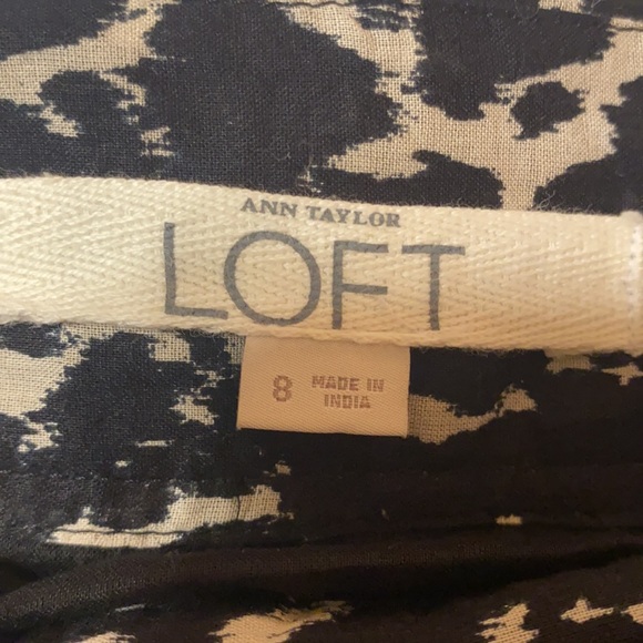 Loft Black & Cream Knee Length Skirt Size 8 - Picture 3 of 3